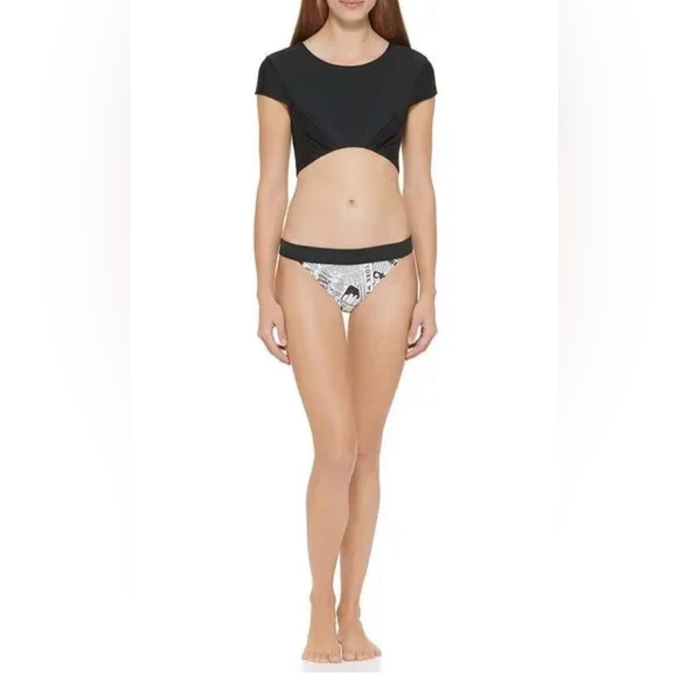 NWT DKNY Plus Size Printed Low Rise Bikini Bottom